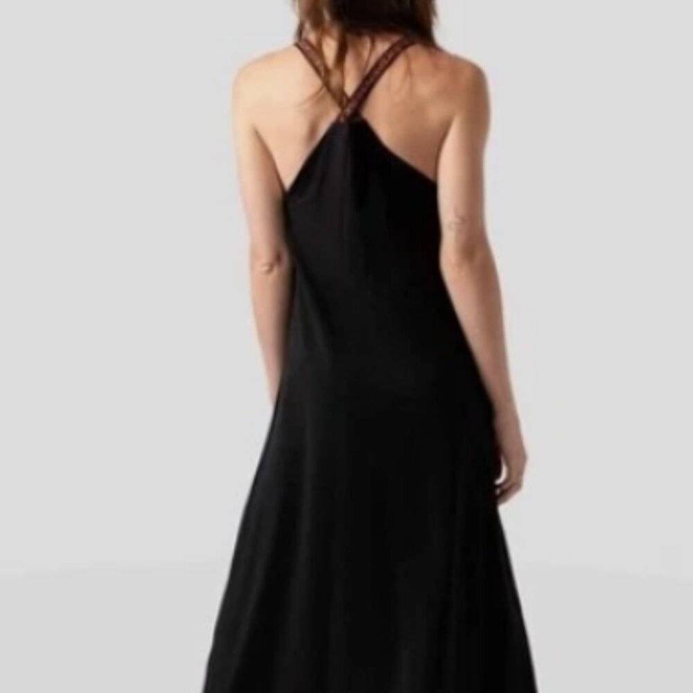 NWT Saint + Sofia Sunset Tank Dress Black Leopard Strap Scoop Neck Maxi dress - Picture 7 of 8